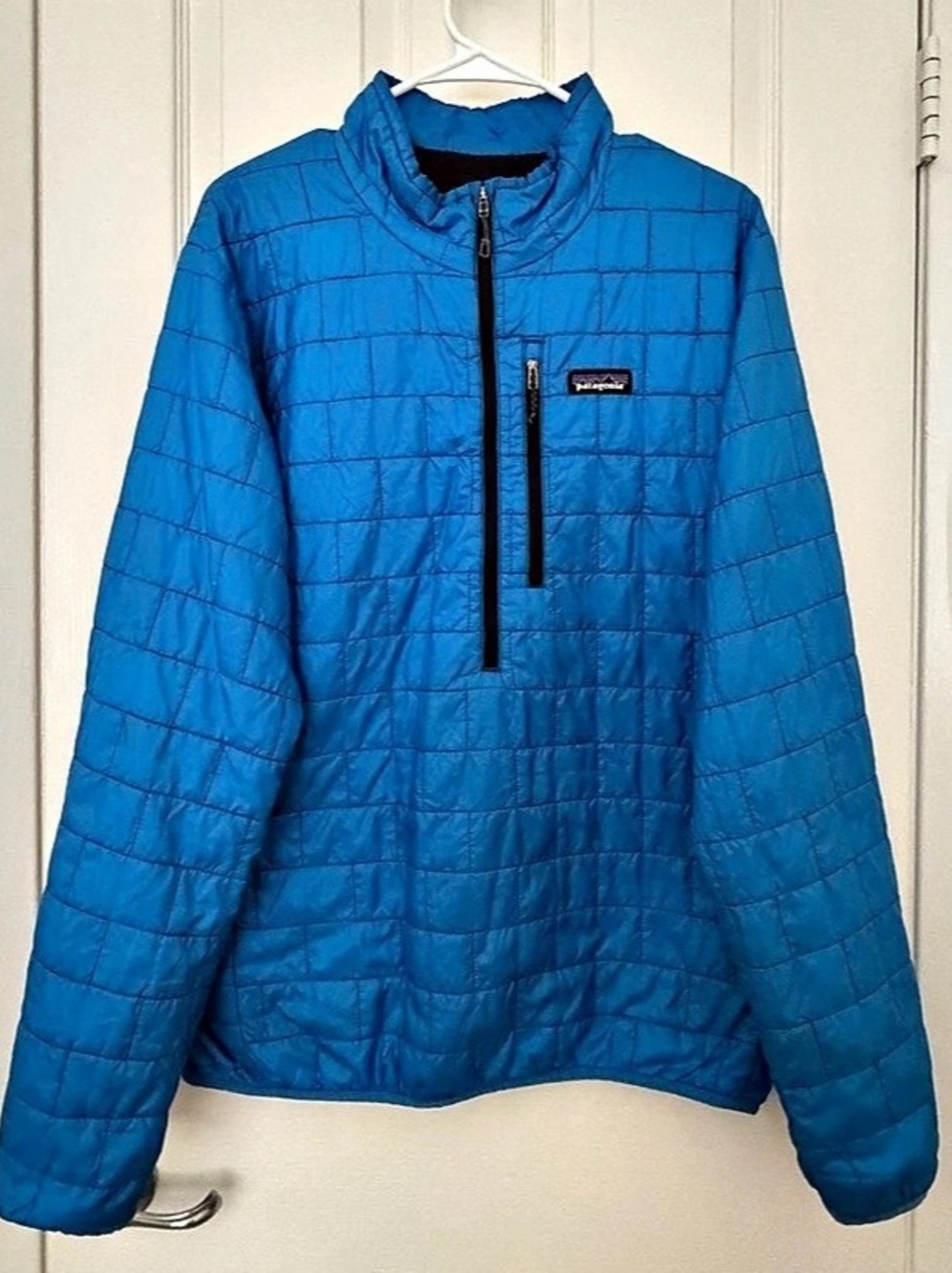 Patagonia Nano Puff Pullover Men's Large Blue Quilted 1/2 Zip Jacket